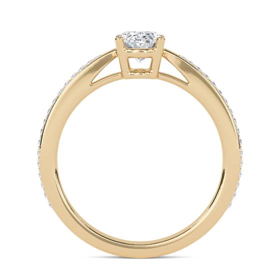 Oval Diamond Shoulder Set Ring