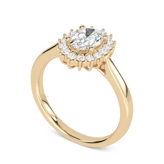 Oval Diamond Halo Ring