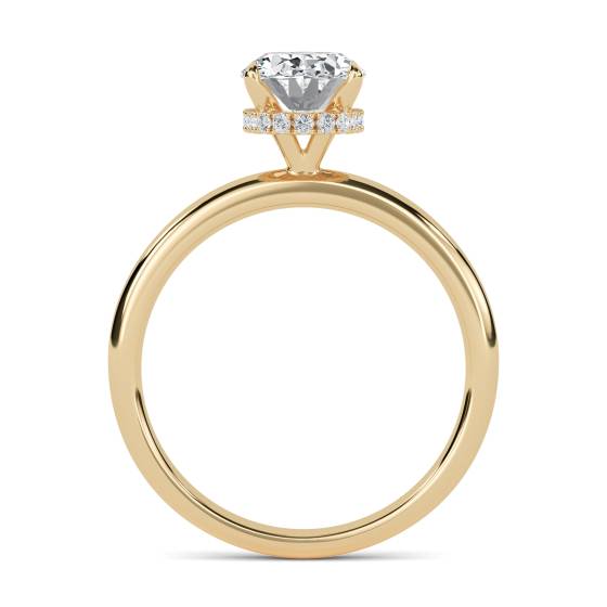 Oval Diamond Hidden Halo Ring