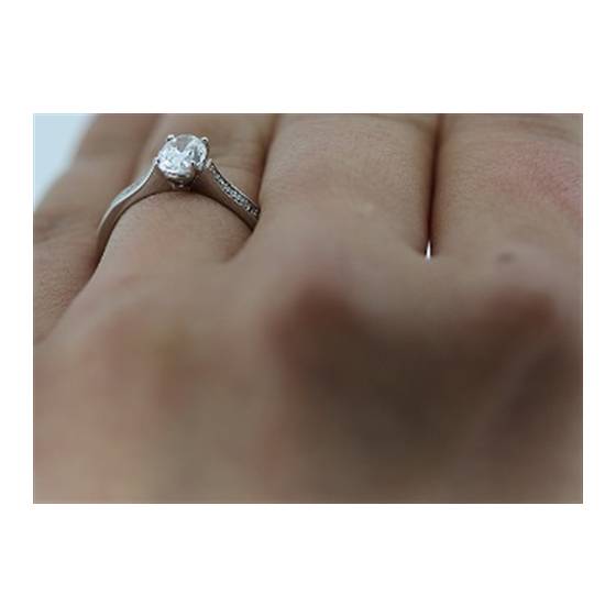 Oval Diamond Shoulder Set Ring