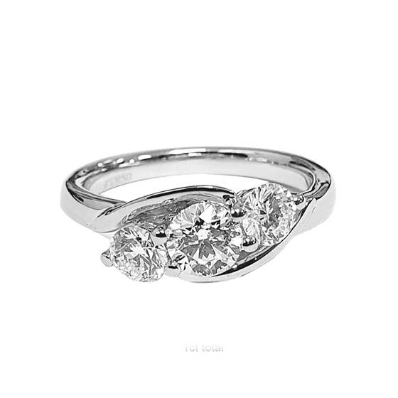 Modern Crossover Round Diamond Trilogy Ring