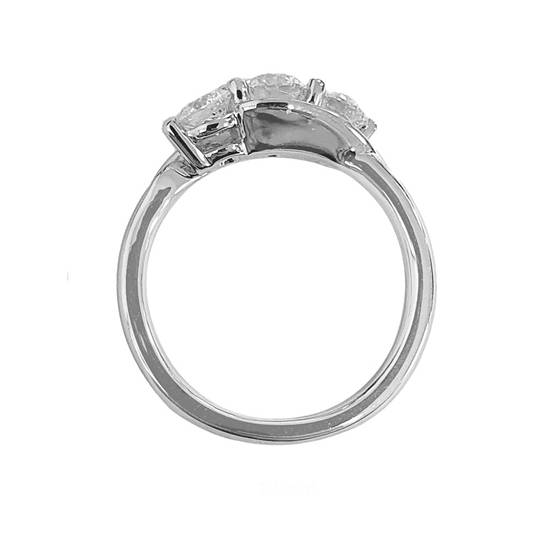 Modern Crossover Round Diamond Trilogy Ring