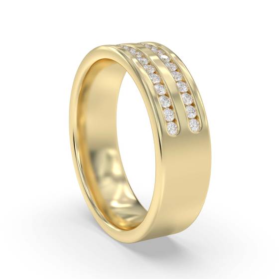 6mm Double Row 40% Diamond Wedding Ring