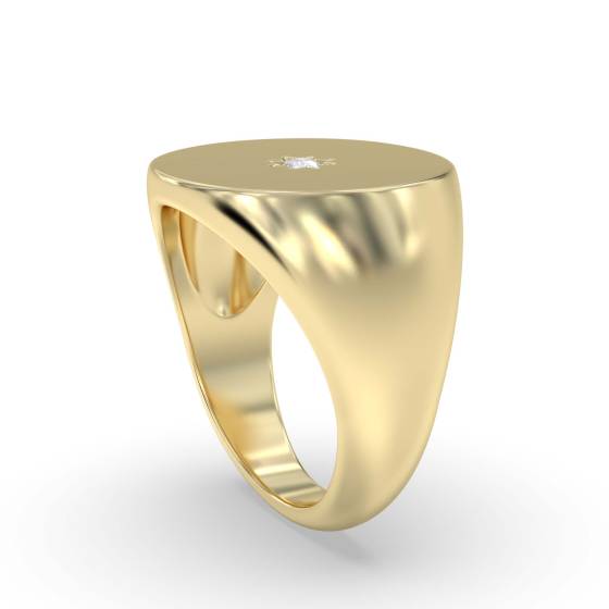 9ct Yellow Gold Gents Oval Signet Ring