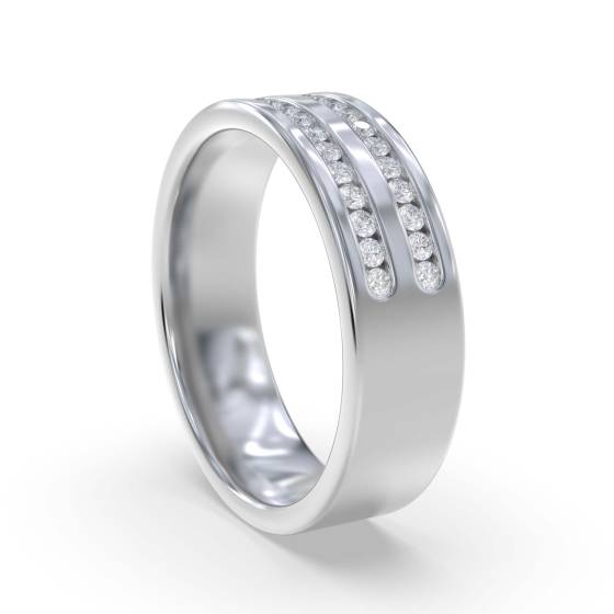 6mm Double Row 40% Diamond Wedding Ring
