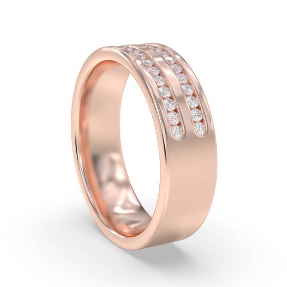 6mm Double Row 40% Diamond Wedding Ring