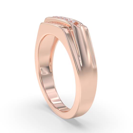 5mm Mens Round Diamond Ring