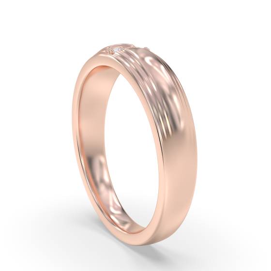 4mm Mens Round Diamond Ring