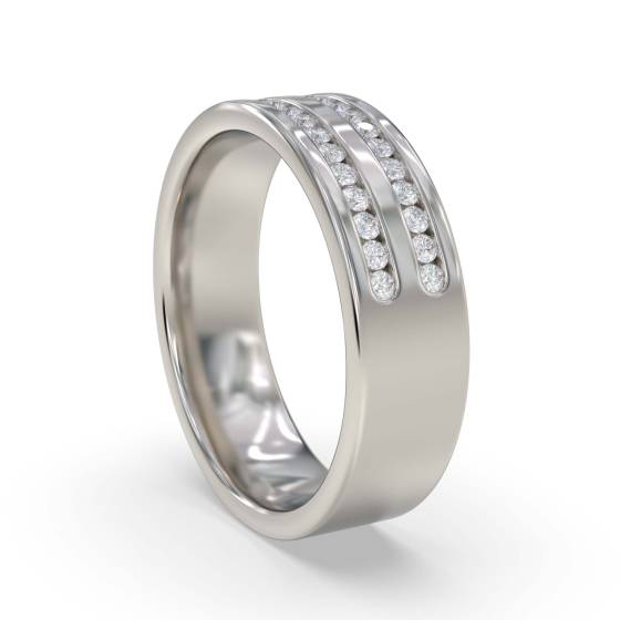 6mm Double Row 40% Diamond Wedding Ring