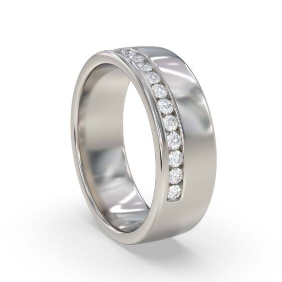 6mm Round Diamond 60% Wedding Ring