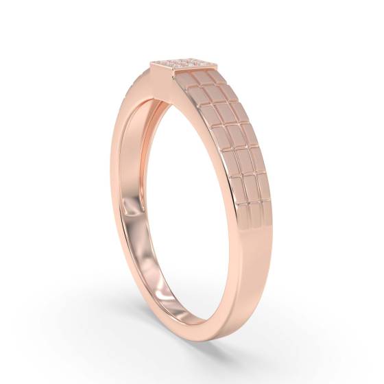 4mm Mens Round Diamond Ring