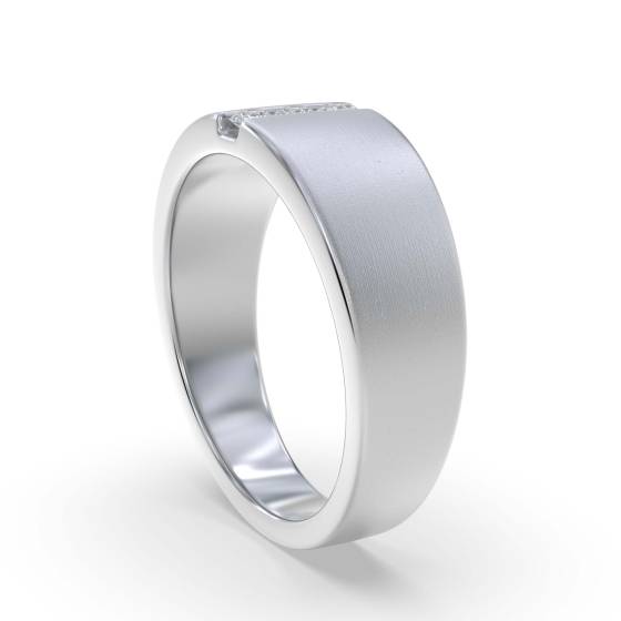 7.5mm Mens Round Diamond Ring