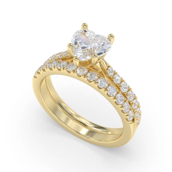 Heart Shoulder Set Diamond Engagement Ring