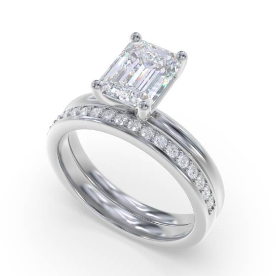 Emerald Diamond Engagement Ring