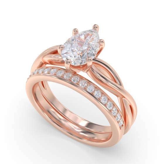 Infinity Love Swirl Pear Diamond Engagement Ring