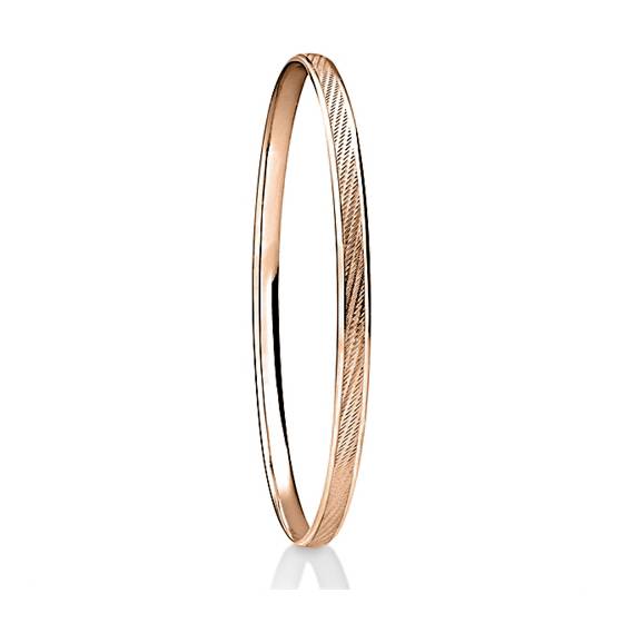 4mm Solid Gold Patterned Bangle