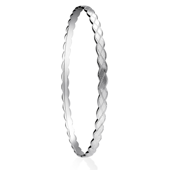 4mm Solid Gold Patterned Bangle