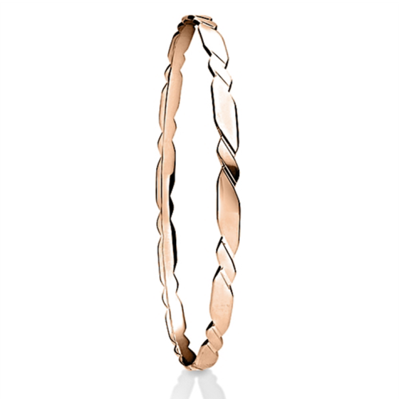 4mm Solid Gold Patterned Bangle