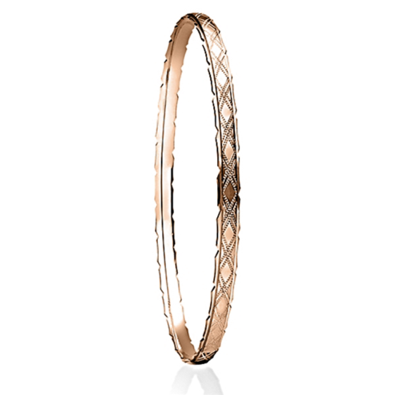 4mm Solid Gold Patterned Bangle