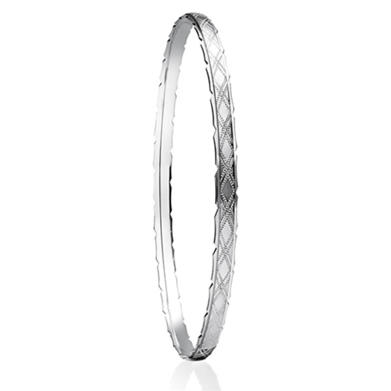 4mm Solid Gold Patterned Bangle