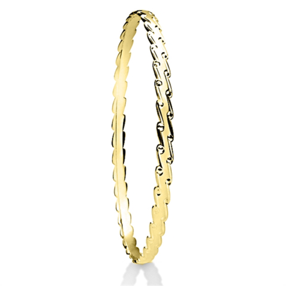 4mm Solid Gold Patterned Bangle