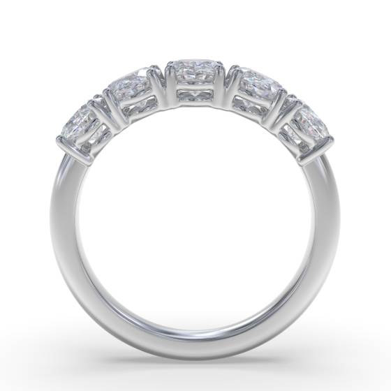 5 Stone Oval Diamond Half Eternity Ring