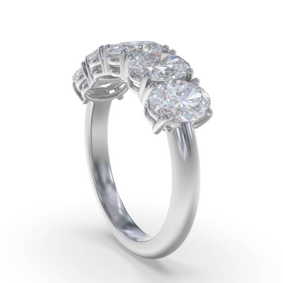 5 Stone Oval Diamond Half Eternity Ring