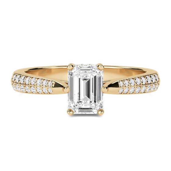 2.01ct VVS2/D Emerald Cut Labgrown Diamond Shoulder Set Ring