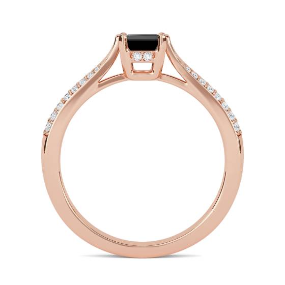 Black Diamond Shoulder Set Ring