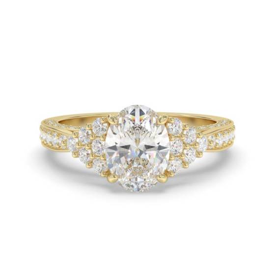 GIA Certified 1.20ct VS1/F Oval & Round Diamond Vintage Ring