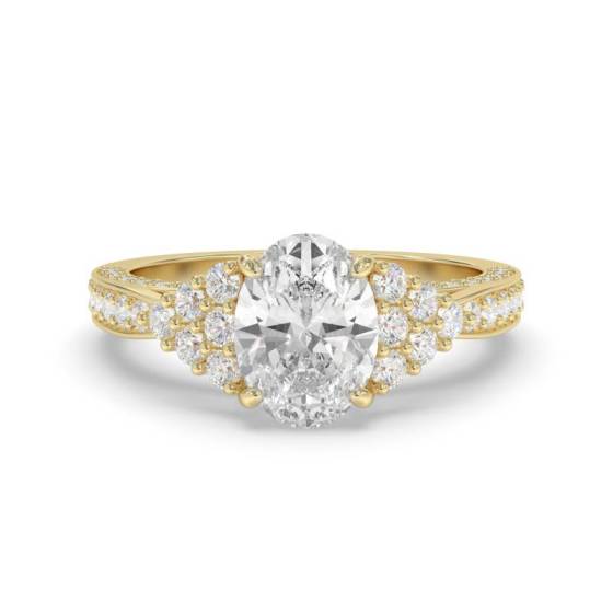 GIA Certified 1.20ct VS1/F Oval & Round Diamond Vintage Ring