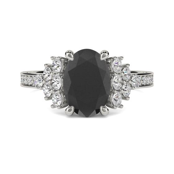 Black Diamond Shoulder Set Ring