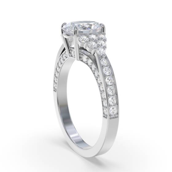 Oval & Round Diamond Vintage Ring