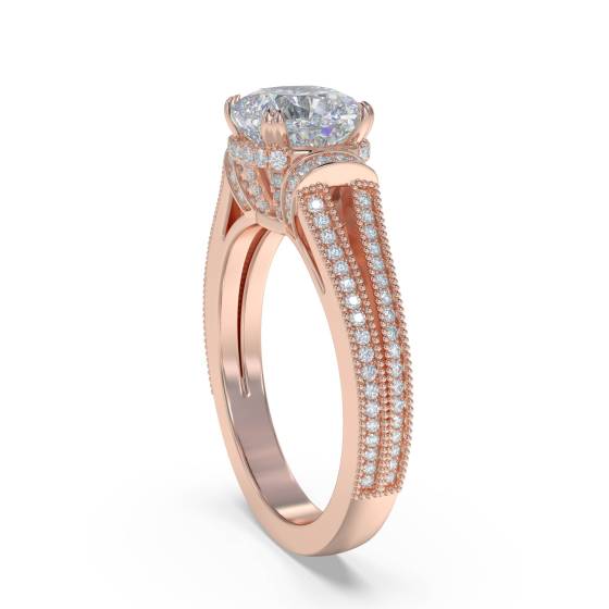 Ribbon Cushion Diamond Vintage Ring