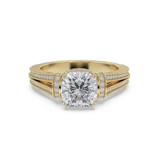 Ribbon Cushion Diamond Vintage Ring