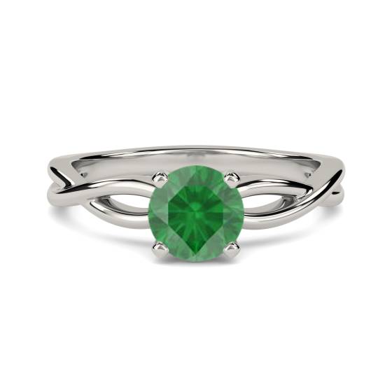 Classic Round Emerald Solitaire Ring