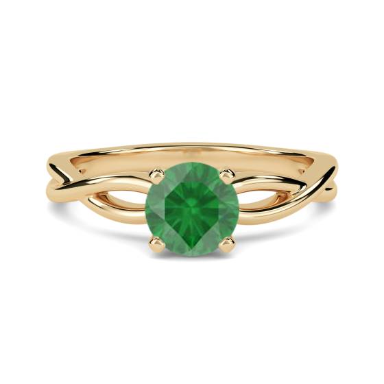 Classic Round Emerald Solitaire Ring