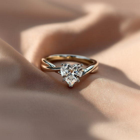 Infinity Twist Heart Engagement Ring