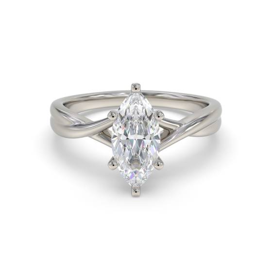 Infinity Twist Marquise Diamond Engagement Ring