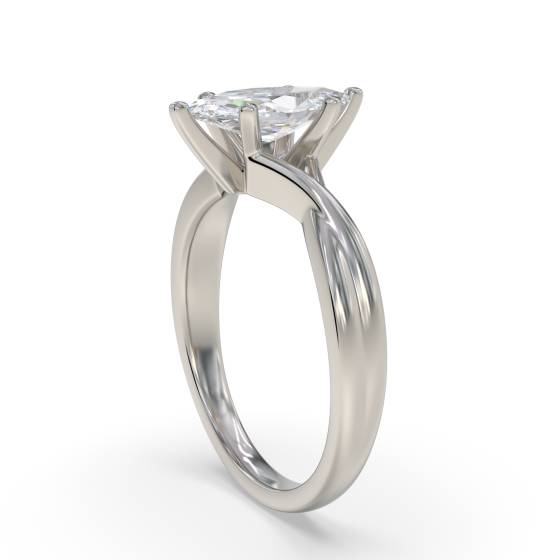Infinity Twist Marquise Diamond Engagement Ring