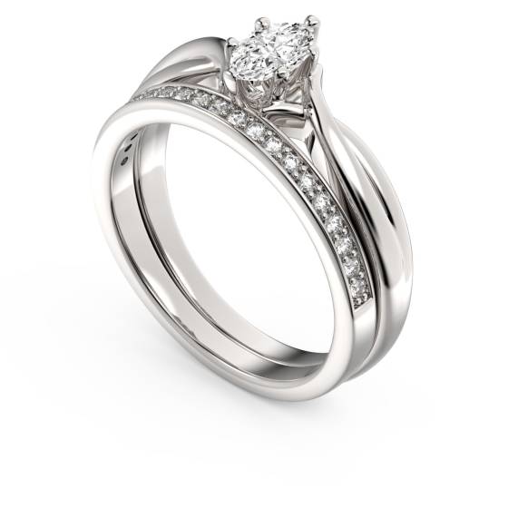 Infinity Twist Marquise Diamond Engagement Ring