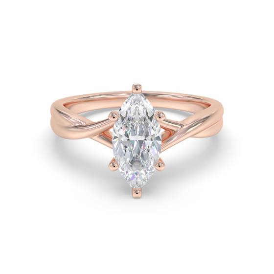 Infinity Twist Marquise Diamond Engagement Ring