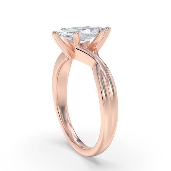 Infinity Twist Marquise Diamond Engagement Ring
