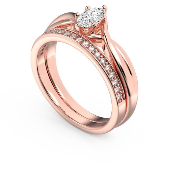 Infinity Twist Marquise Diamond Engagement Ring