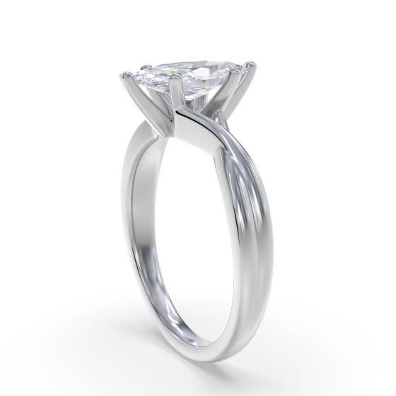 Infinity Twist Marquise Diamond Engagement Ring