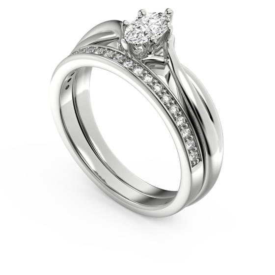 Infinity Twist Marquise Diamond Engagement Ring