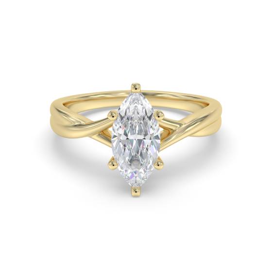 Infinity Twist Marquise Diamond Engagement Ring