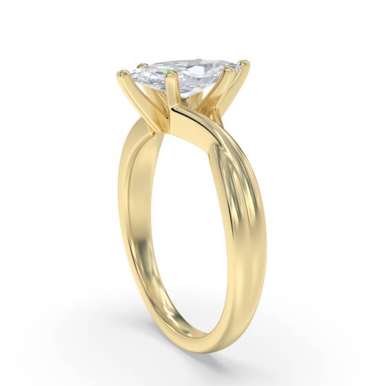 Infinity Twist Marquise Diamond Engagement Ring