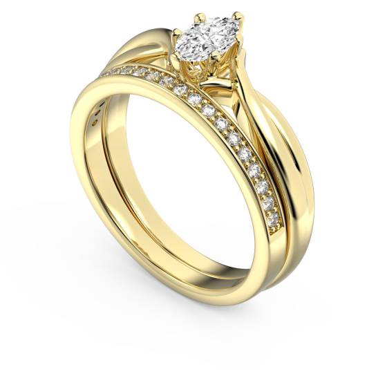 Infinity Twist Marquise Diamond Engagement Ring