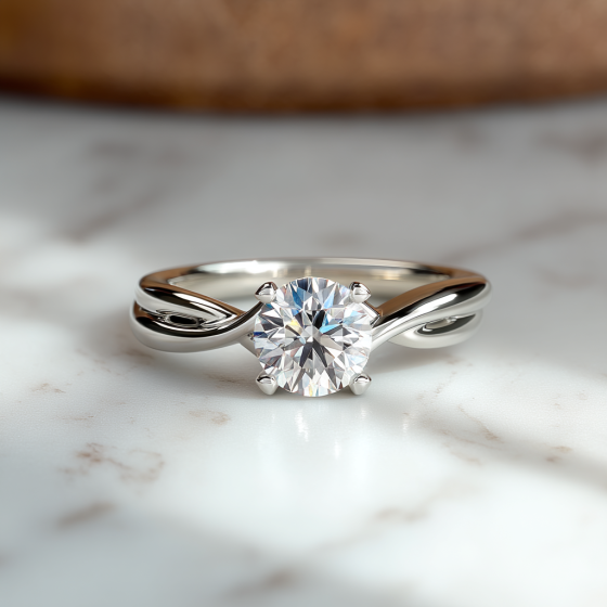 Infinity Twist Round Engagement Ring